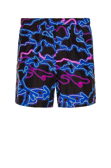 Neon Camo Swim Trunks