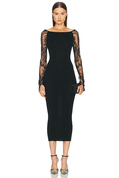 Wool Viscose Midi Dress