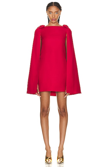 Valentino Flare Sleeve Dress in Rosso