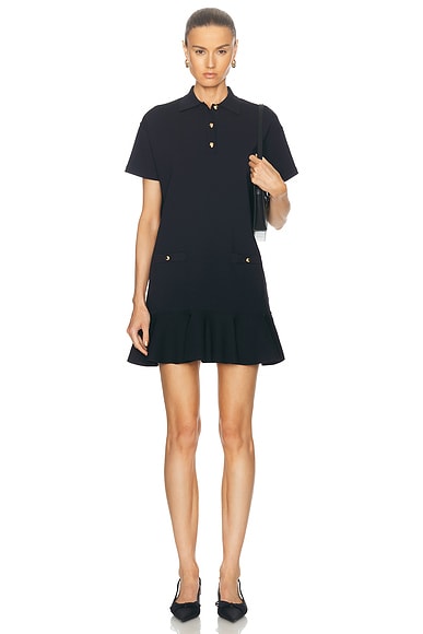 Valentino Stretched Solid Dress in Navy