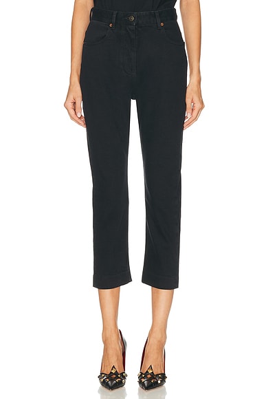 Valentino Cropped Straight Leg in Nero