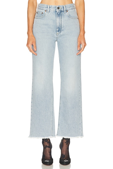 Frayed Hem Straight Leg