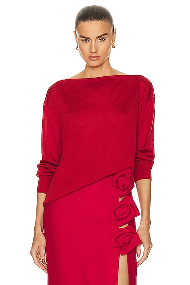 Valentino Cashmere-silk Sweater In Red