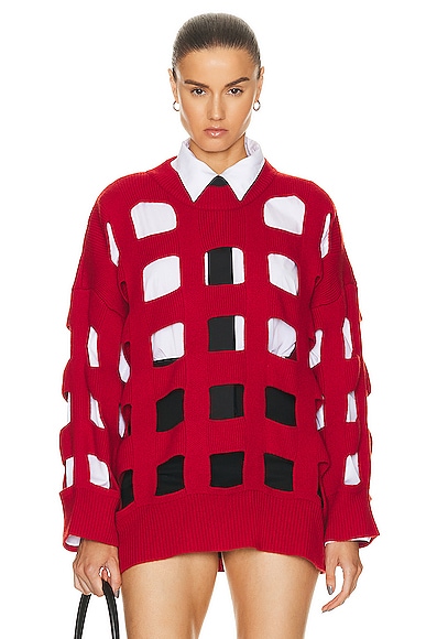 Valentino Cut Out Sweater In Rosso