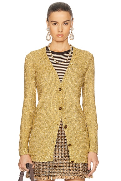 Miu Miu Long Sleeve Cardigan in Topazio | FWRD