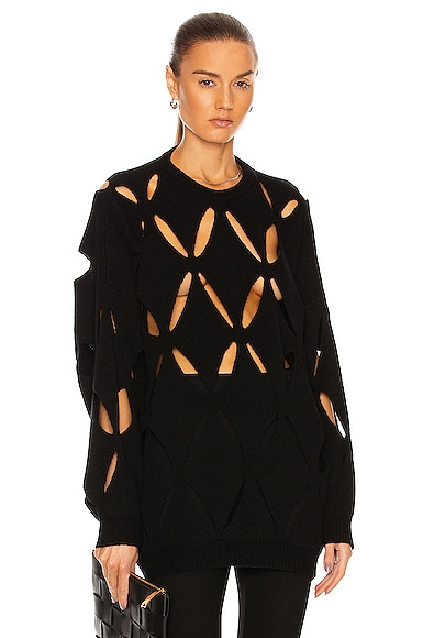 Net and Cut Out Sweater