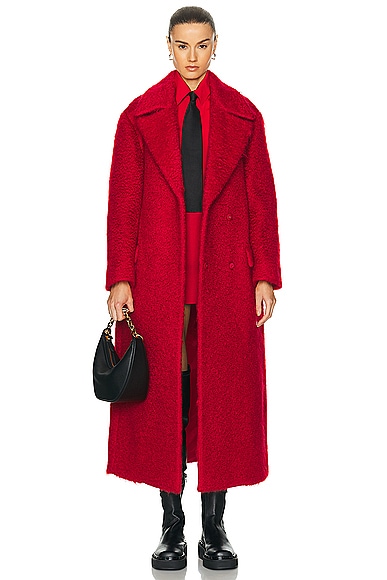 Valentino Mohair Coat in Rosso