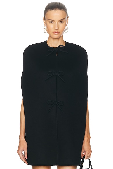 Valentino Solid Cape in Nero