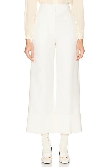 Valentino Crepe Couture Pant in Avorio