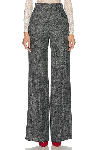 Valentino Wool Mouline Pant in Bianco & Nero