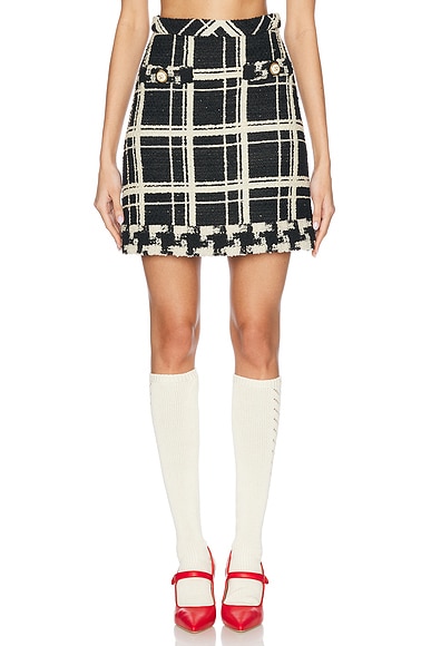 Check Tweed Skirt