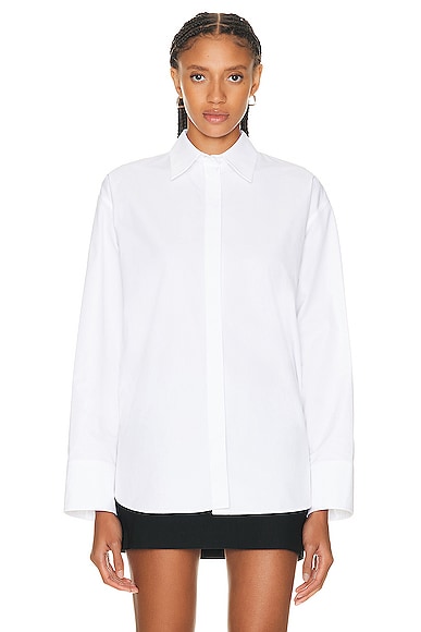 Valentino Poplin Shirt in Bianco Ottico