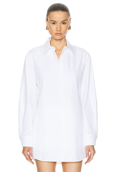 Valentino Compact Poplin Shirt in Bianco Ottico