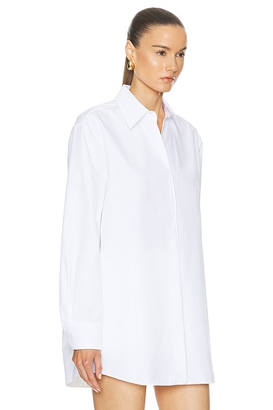 Shop Valentino Compact Poplin Shirt In Bianco Ottico