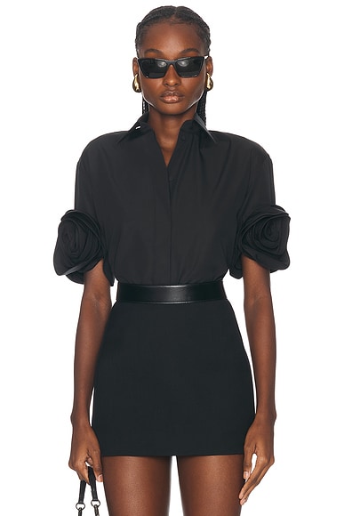 Valentino Poplin Shirt in Nero