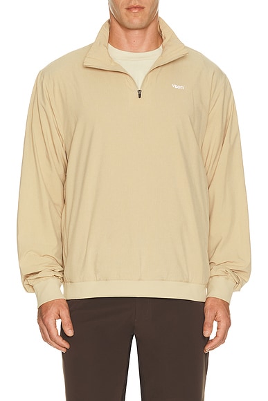 Vuori Venture 1/4 Zip in Khaki Linen Texture