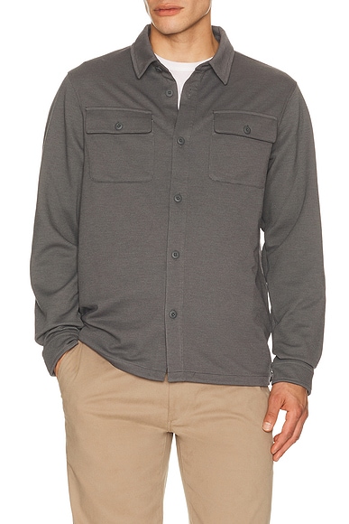 Vuori Waffle Shirt Jacket in Dark Pewter