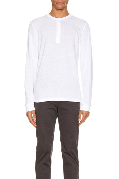 Visvim Sublig Ribs Henley Tee in White | FWRD