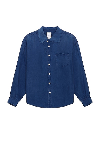 Palmer Shirt Long Sleeve Damaged Indigo Shirt