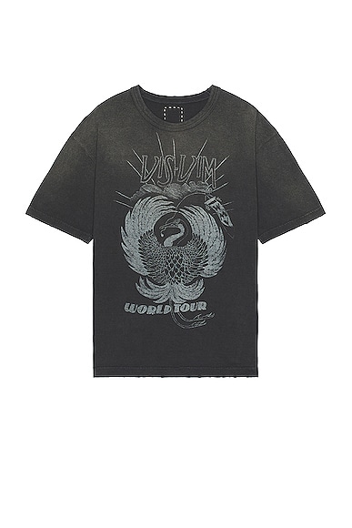 Visvim Crash World Tour Jumbo Tee in Black | FWRD