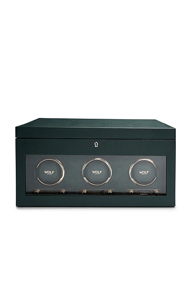 Wolf 1834 British Racing Triple Watch Winder in Green