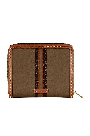 WOLF Ida Travel Jewelry Portfolio in Khaki