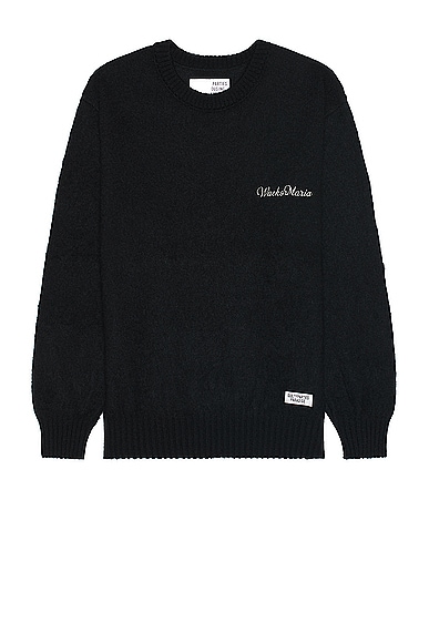 Mohair Crew Neck Sweater in Black