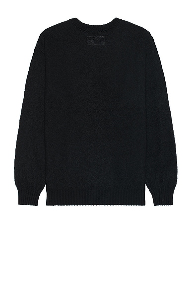 Shop Wacko Maria Mohair Crew Neck Sweater In Black