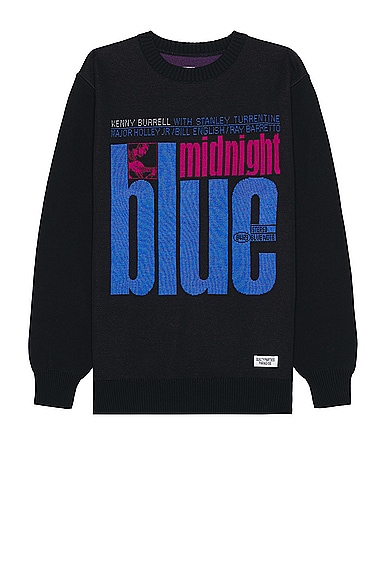 Blue Note Jacquard Sweater in Black