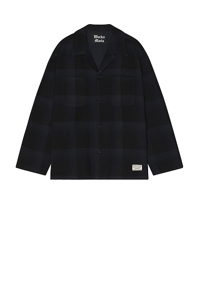 WACKO MARIA Fleece Shirt Type-2 in Navy