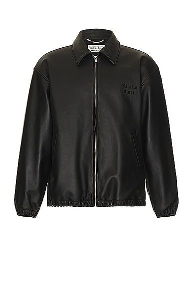 WACKO MARIA Leather 50'S Jacket in Black