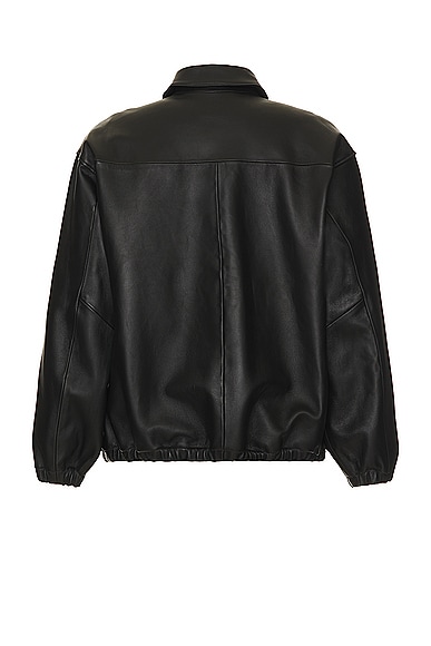 Shop Wacko Maria Leather 50's Jacket In Black