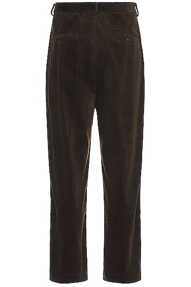 Shop Wacko Maria Double Pleated Corduroy Trousers In Brown