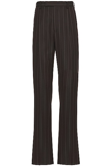 Double Pleated Trousers in Brown