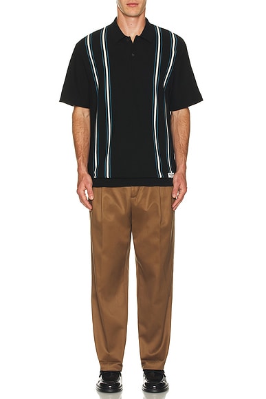 Striped Knit Polo Shirt