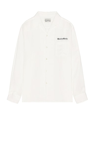 WACKO MARIA 50's Long Sleeve Shirt in White