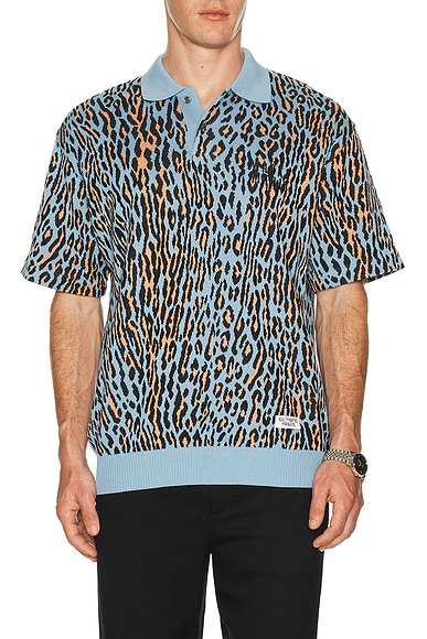 Leopard Knit Polo Shirt