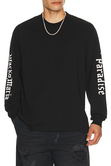 Washed Heavy Weight Crew Neck Long Sleeve Tee Shirt Type 1