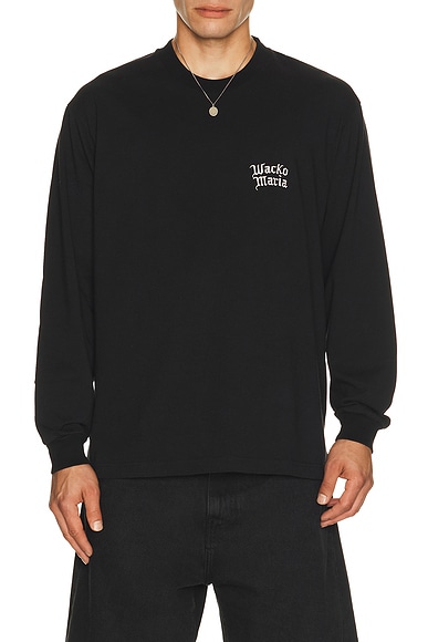 Washed Heavy Weight Crew Neck Long Sleeve T-shirt Type 4