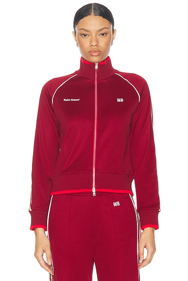 Adidas cropped track jacket red hotsell