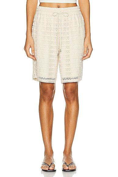 Shop Wao Crochet Short In Natural