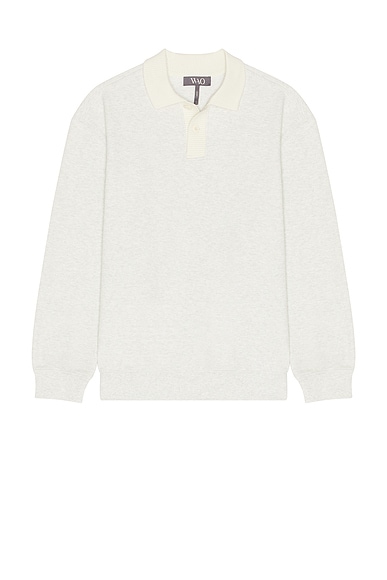 WAO Knit Polo Sweatshirt in Oatmeal