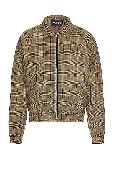 WAO Plaid Bomber Jacket in Brown & Black