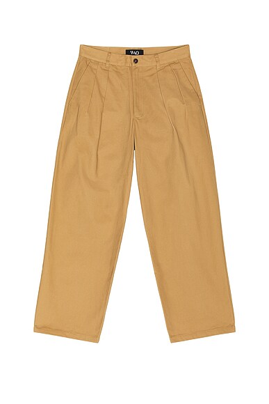 WAO Wide Leg Pleated Trouser in Brown