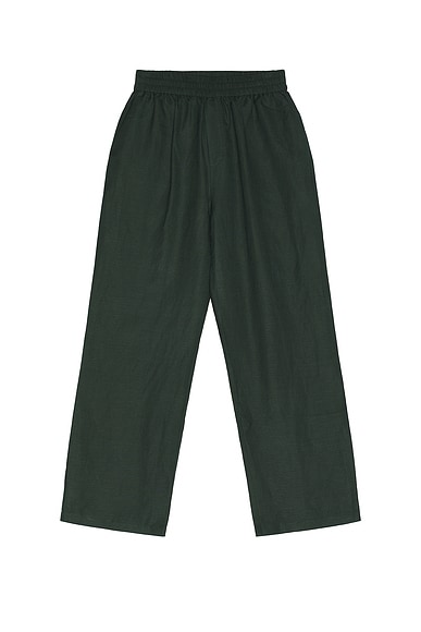 WAO Relaxed Linen Pants in Forest Green