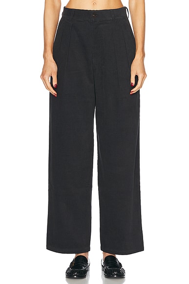 Wide Leg Pleated Corduroy Pant