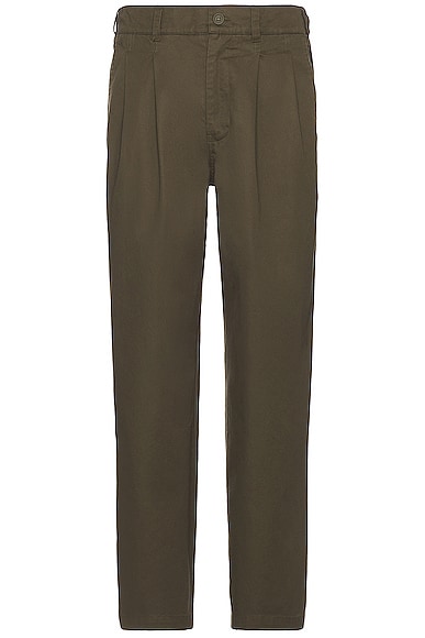 WAO Double Pleated Chino Pant in Olive