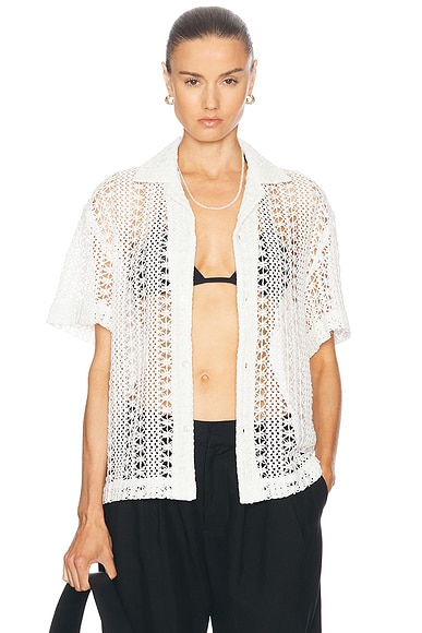 Crochet Lace Camp Shirt