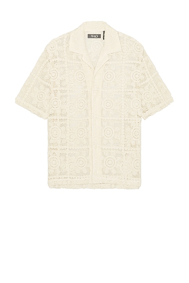 Floral Crochet Camp Shirt