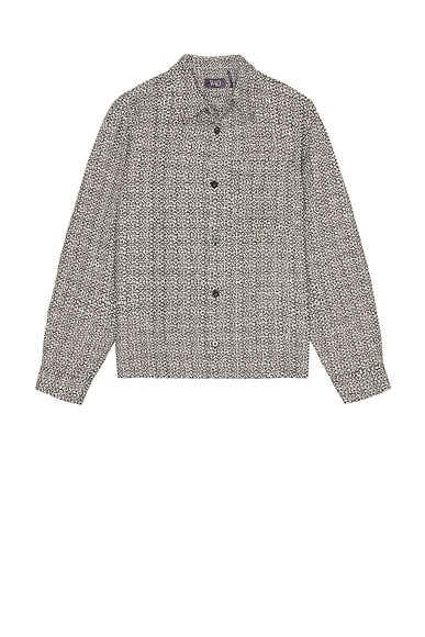 WAO Boucle Tweed Shirt Jacket in Black & White